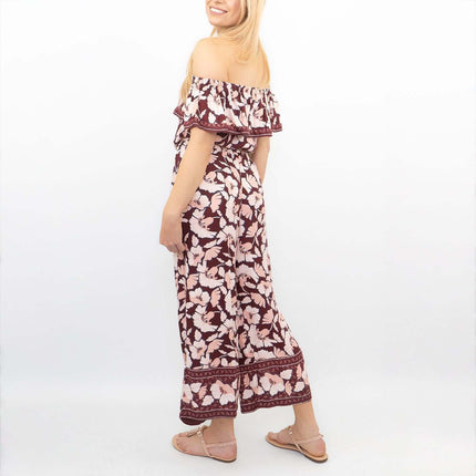 Next Wide Leg Off Shoulder Floral Lightweight Casual Jumpsuit-Quality Brands Outlet-