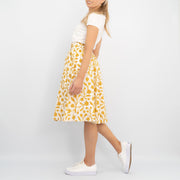 Seasalt Womens Yellow Forsythia Lightweight Cotton Summer Flare Midi Skirts with Pockets - Quality Brands Outlet