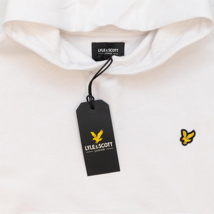Lyle & Scott Girls Sweat Long Sleeve White Hoodie with Front Pocket - Quality Brands Outlet