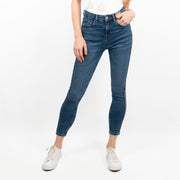 M&S Blue Skinny Leg High Rise Stretch Jeans with Pockets