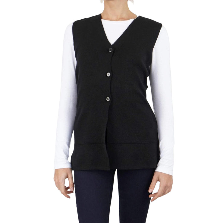 Balmoral Women Wool Blend Longer Length Button-Up Knit Waistcoat