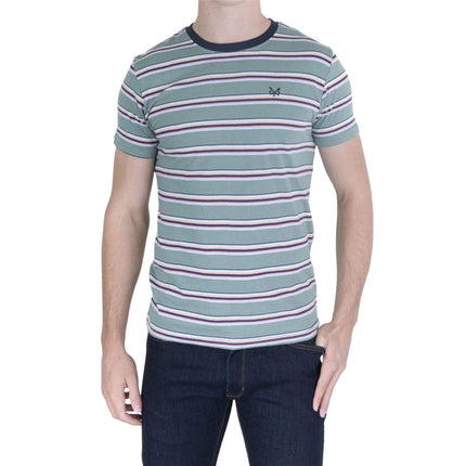 Crew Clothing Men Stripes Short Sleeve Cotton Top-Quality Brands Outlet-