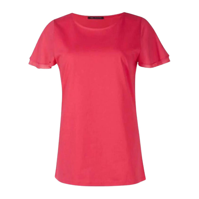 M&S Pure Cotton Flutter Short Sleeve Pink Blouse-Quality Brands Outlet-