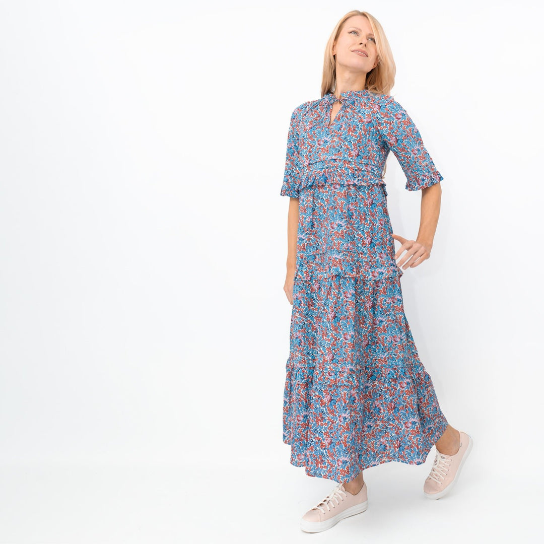 jules floral midi dress Joules Blue Floral Lia Midi Dress