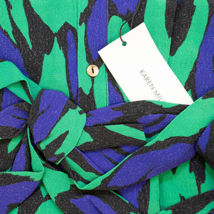 Karen Millen Green Leopard Print Lightweight Midi Shirt Dresses-Quality Brands Outlet-