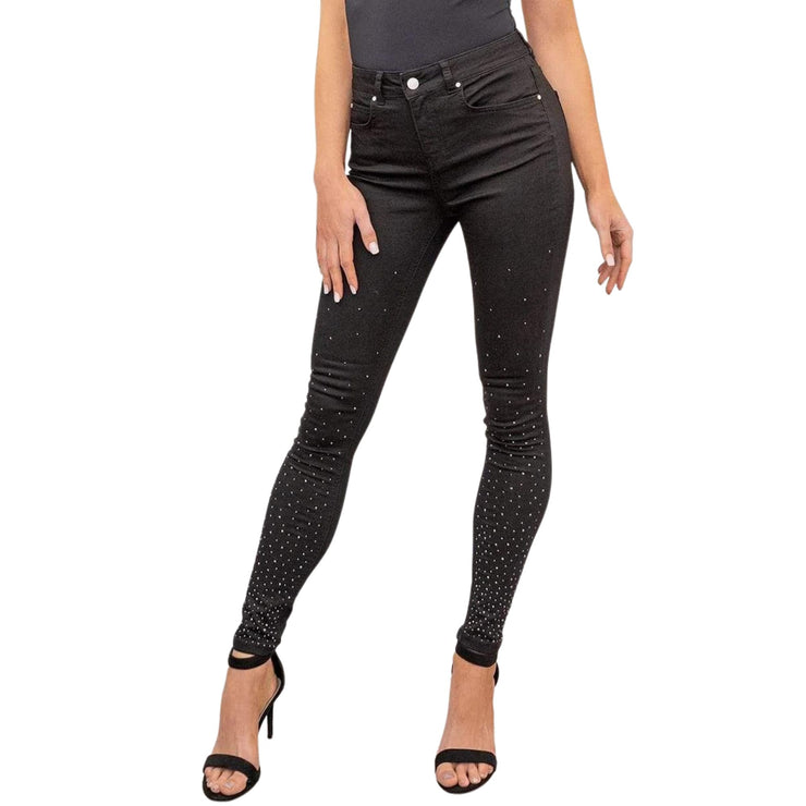 Monsoon Nadine Sparkle Embellished Skinny Leg High Waist Black Jeans - Quality Brands Outlet