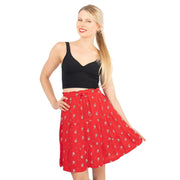 Next Red Floral Elasticated Waist Flare Casual Summer Tiered Short Skirts - Quality Brands Outlet