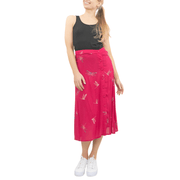 Next Dragonfly Pink Lightweight A Line Midi Skirt