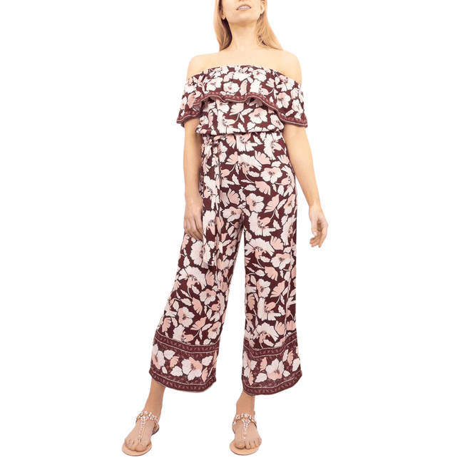 Next Wide Leg Off Shoulder Floral Lightweight Casual Jumpsuit-Quality Brands Outlet-