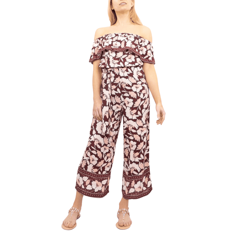 Next Wide Leg Off Shoulder Floral Lightweight Casual Jumpsuit