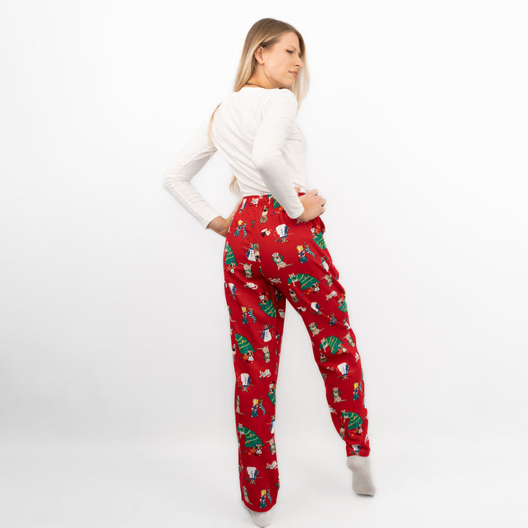 Old Navy Gap Womens Red Christmas Tree Pyjama Bottoms Elasticated Waist Trousers - Quality Brands Outlet