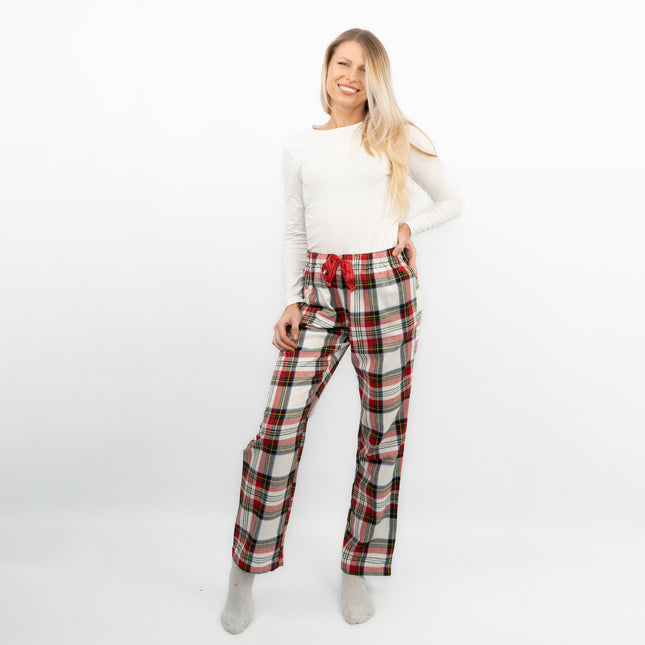 Old Navy Womens Red White Plaid Tartan PJ Pants Pyjama Bottoms-Quality Brands Outlet-