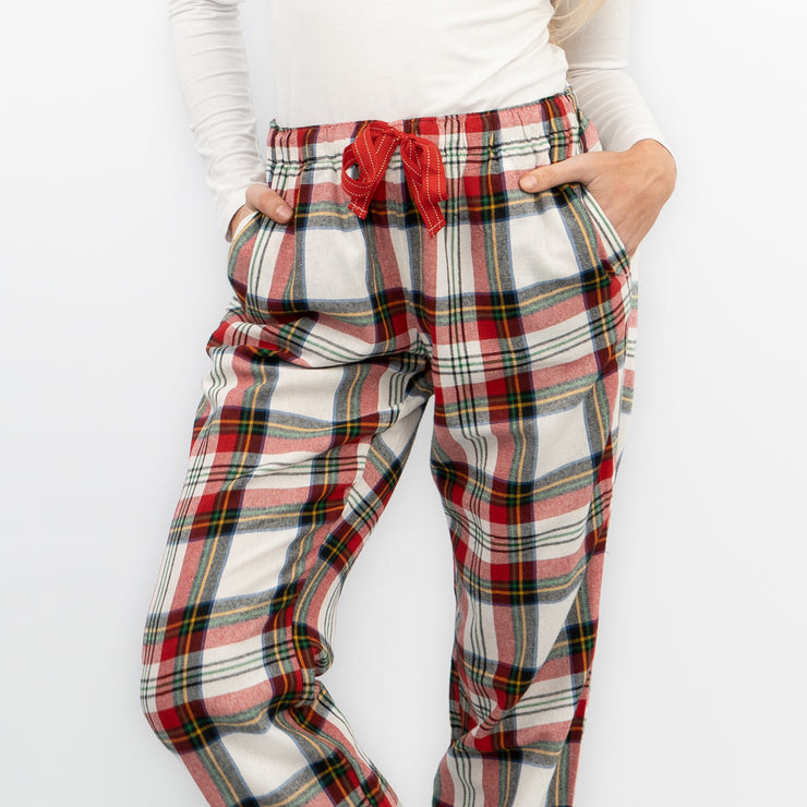 Old Navy Womens Red White Plaid Tartan PJ Pants Pyjama Bottoms