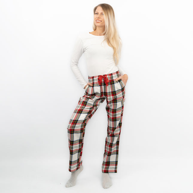 Old Navy Womens Red White Plaid Tartan PJ Pants Pyjama Bottoms-Quality Brands Outlet-