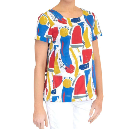 Seasalt Trengrouse Print Short Sleeve Scoop Neck Cotton Top-Quality Brands Outlet-