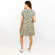Seasalt Short Sleeve Blue Floral Print Clear Light Relaxed Casual Summer Short Dresses