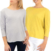 Seasalt Mindful 3/4 Sleeve Lightweight Cotton Jersey Relaxed Tops in 2 Colours