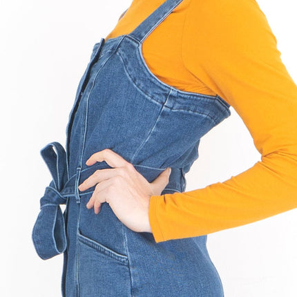 White Stuff Farrow Blue Denim Pinafore Dress - Quality Brands Outlet