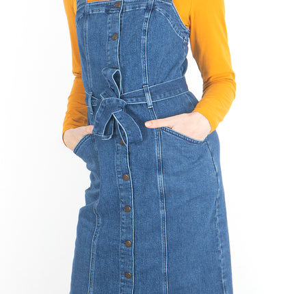 White Stuff Farrow Blue Denim Pinafore Dress - Quality Brands Outlet
