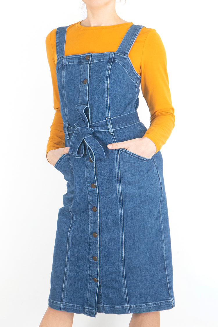 Blue Denim Pinafore Dress