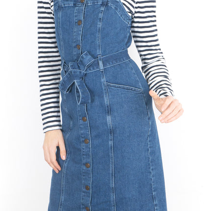 White Stuff Farrow Blue Denim Pinafore Dress - Quality Brands Outlet