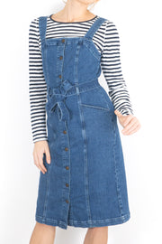 White Stuff Farrow Blue Denim Pinafore Dress - Quality Brands Outlet