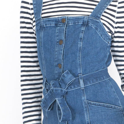 White Stuff Farrow Blue Denim Pinafore Dress - Quality Brands Outlet