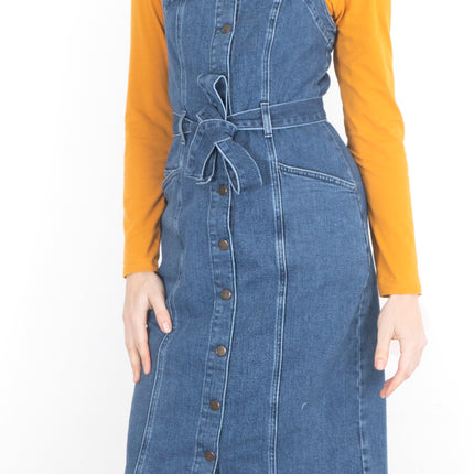 White Stuff Farrow Blue Denim Pinafore Dress - Quality Brands Outlet