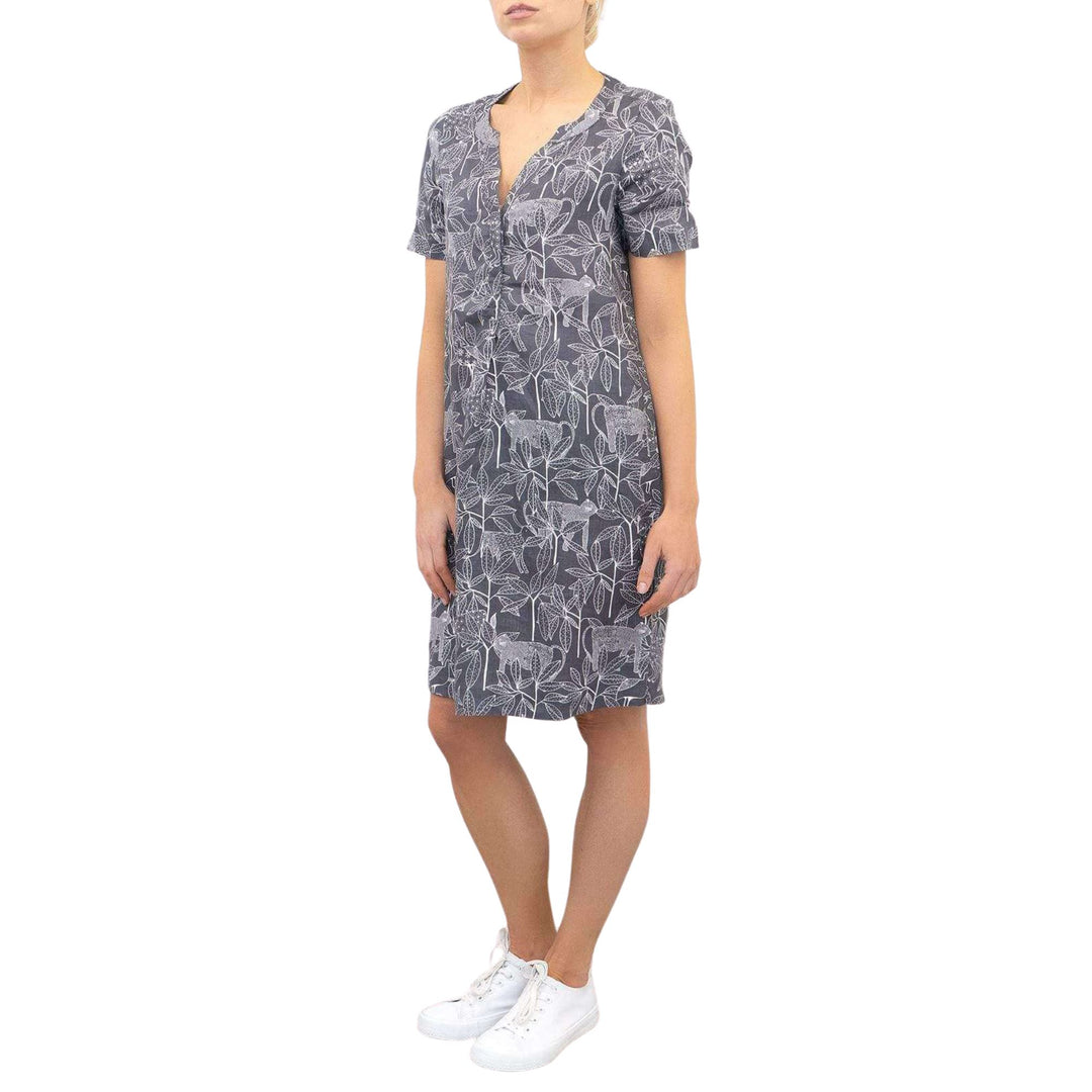 Elegant Grey Short Sleeve Linen Floral Dresses for Summer – Quality Brands  Outlet