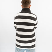 Crew Clothing Mens Padstow White Striped Classic Half Zip Sweatshirt Jumper Tops