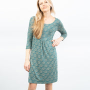 White Stuff Tessa 3/4 Sleeve Green Floral Dress