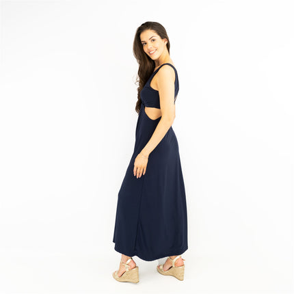 Karen Millen Navy Sleeveless Long Maxi Dress-Quality Brands Outlet-