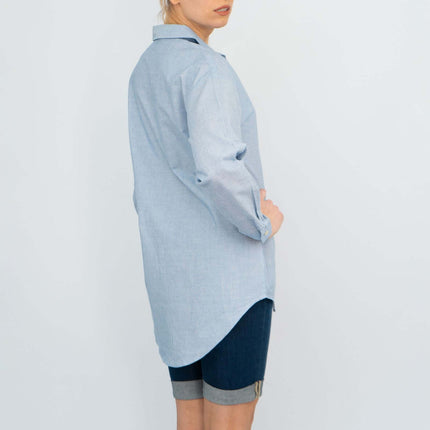 Next Longline Long Sleeve Loose Relaxed Fit Cotton Shirts-Quality Brands Outlet-