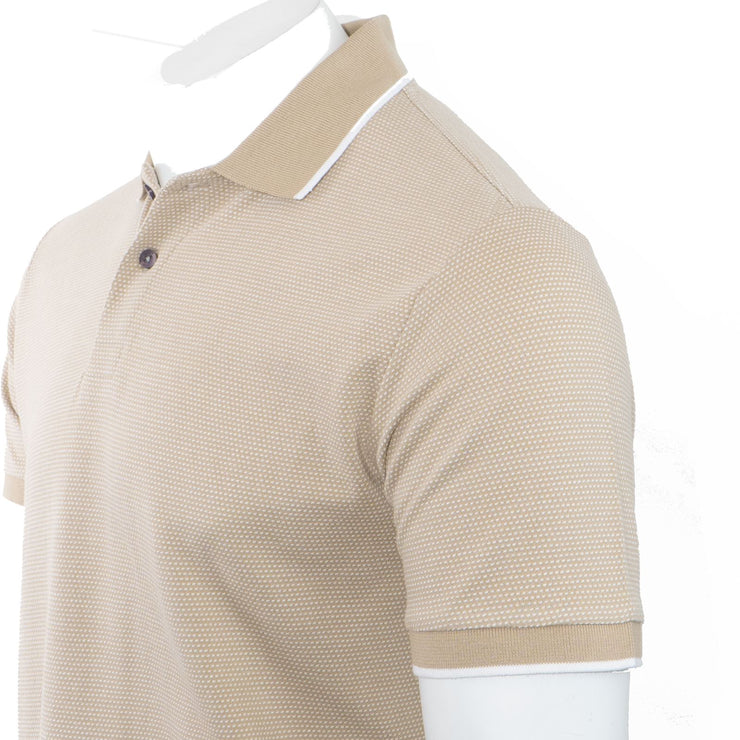 Austin Reed Men Cotton Sand Beige Polo Shirts Short Sleeve Casual Jersey Tops - Quality Brands Outlet