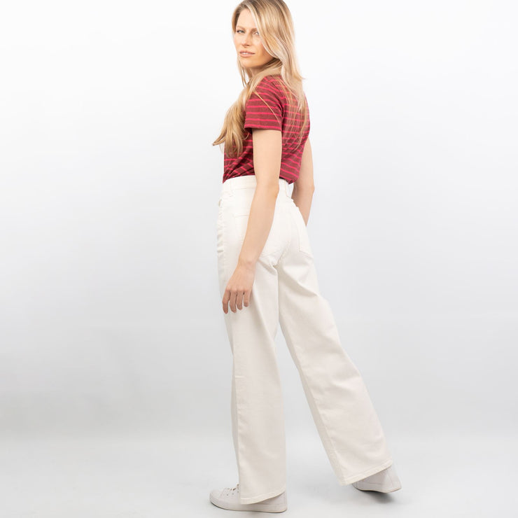 M&S Autograph High Waist Wide Leg Ivory Jeans