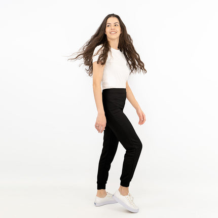 Oasis Mid Rise Slim Leg Black Joggers Style Casual Trousers-Quality Brands Outlet-