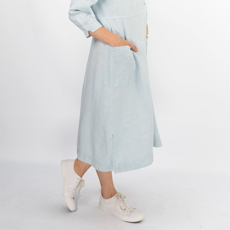 White Stuff Blue Rosie Linen Long Sleeve Shirt Dresses