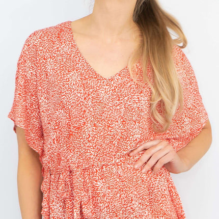 White Stuff Marigold Jersey Red Summer Kaftan Short Dress-Quality Brands Outlet-