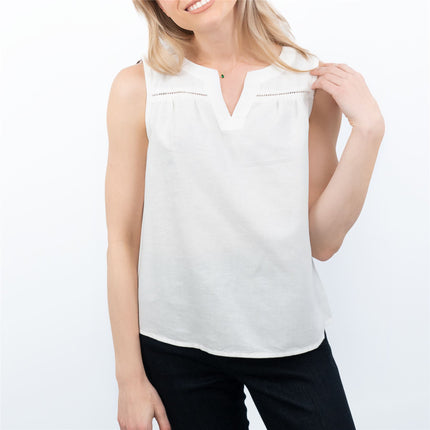 Womens White Relaxed Fit Sleeveless Top-Quality Brands Outlet-