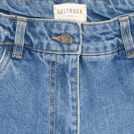 Saltrock Blue Denim High Waisted 5-Pocket Summer Shorts-Quality Brands Outlet-