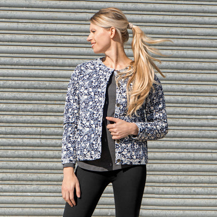 White Stuff Emma Quilted Jersey Button Up Floral Print Jackets - Quality Brands Outlet