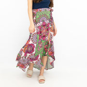 Next Green Floral Print A-Line Wrap Long Maxi Skirts