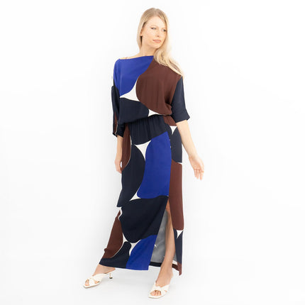Jasper Conran Bronte Slash Neck Relaxed Fit Maxi Long Dresses - Quality Brands Outlet