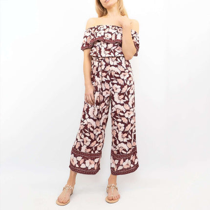 Next Wide Leg Off Shoulder Floral Lightweight Casual Jumpsuit-Quality Brands Outlet-