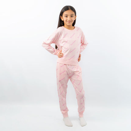 Juicy Couture Girls Pink Long Sleeve Relaxed Fit Soft Cotton Jersey Pyjama Set