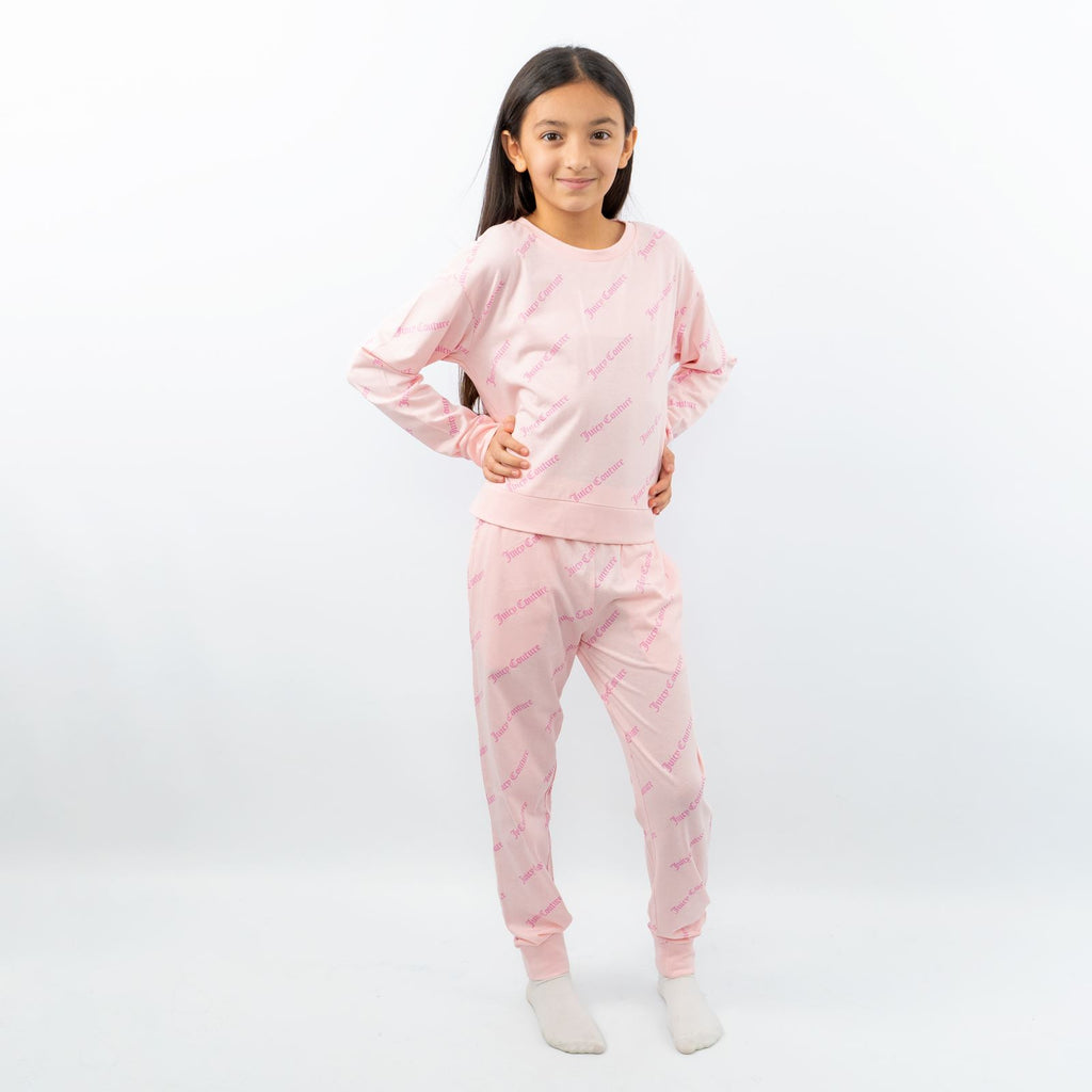 Juicy Couture Girls Pink Long Sleeve Relaxed Fit Soft Cotton