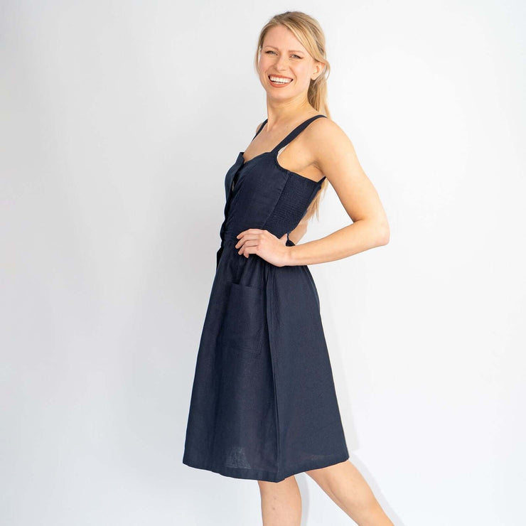 Aubrey Sleeveless Navy Blue Summer Dresses for Casual Wear Quality Brands Outlet Aubrey Sleeveless Navy Blue Summer Dresses for Casual Wear Quality Brands Outlet