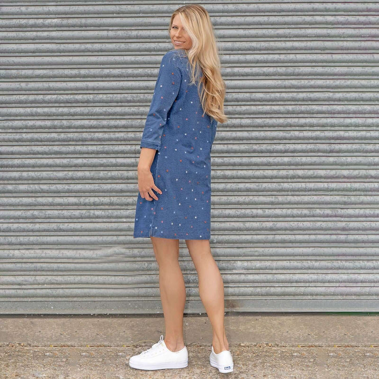 Embroidered Jersey 3/4 Sleeve Shift Dress - Elegant Styles Quality Brands Outlet Embroidered Jersey 3/4 Sleeve Shift Dress - Elegant Styles Quality Brands Outlet