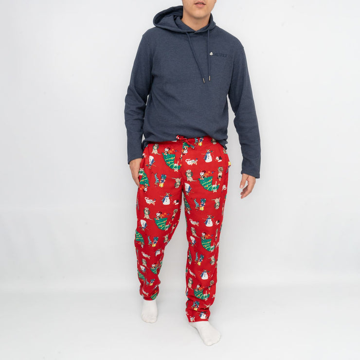 Old Navy Mens Christmas Tree Red Flannel Pyjama Bottoms