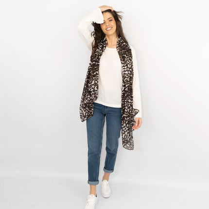 Next Lace Trim Long Sleeve Top with Scarf